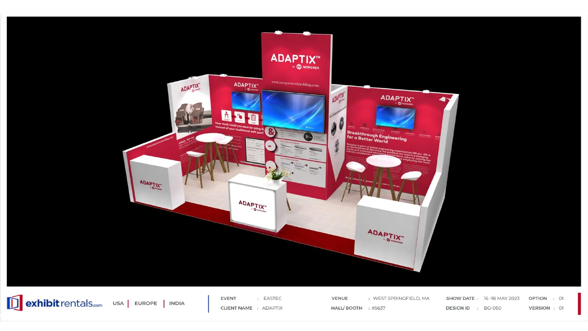 10x20 Inline booth design by Exhibit-Rentals